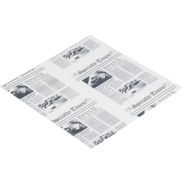 American Metalcraft PPRN1100 10" x 10" White Newspaper Print Deli