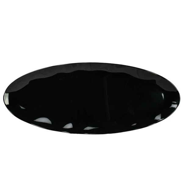 Thunder Group RF2030B 30" X 12" Black Pearl Melamine Oval Platter - 2/Pack