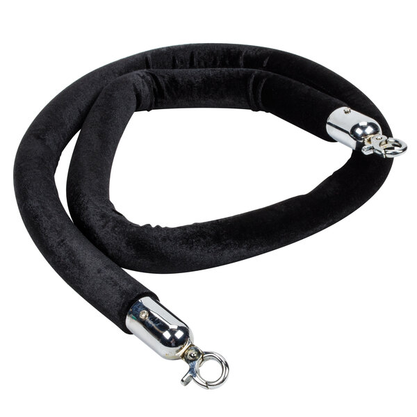 A black rope with chrome ends.