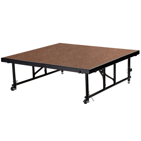 National Public Seating TFXS48482432HB Transfix 48" x 48" Adjustable Hardboard Portable Stage - 24" to 32" Height