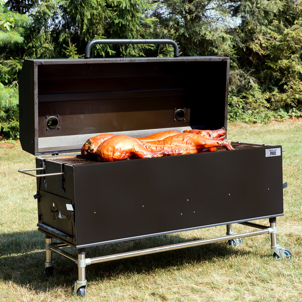 Backyard Pro 554SMOKR60AS 60" Charcoal / Wood Smoker Grill with Adjustable Grates and Dome - Assembled