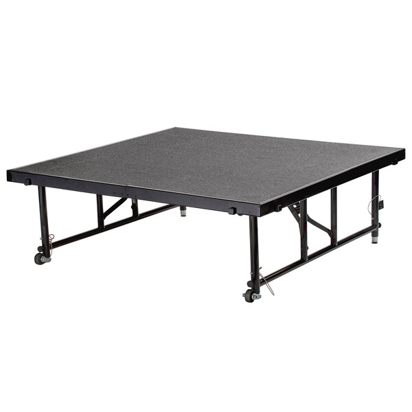 National Public Seating TFXS48482432C02 Transfix 48" x 48" Adjustable Portable Stage with Gray Carpet - 24" to 32" Height