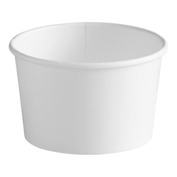 Yocup 8 oz White Paper Ice Cream Container with Vented Paper Lid Combo - 1  case (250 set)