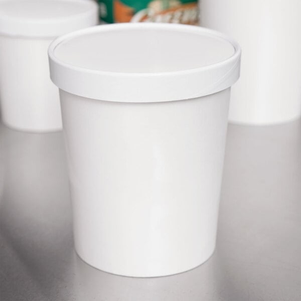 Serveware - White Ring Paper Lid for Pint Container (Container