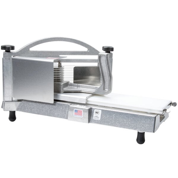 A Nemco Easy Tomato Slicer II with a metal blade.