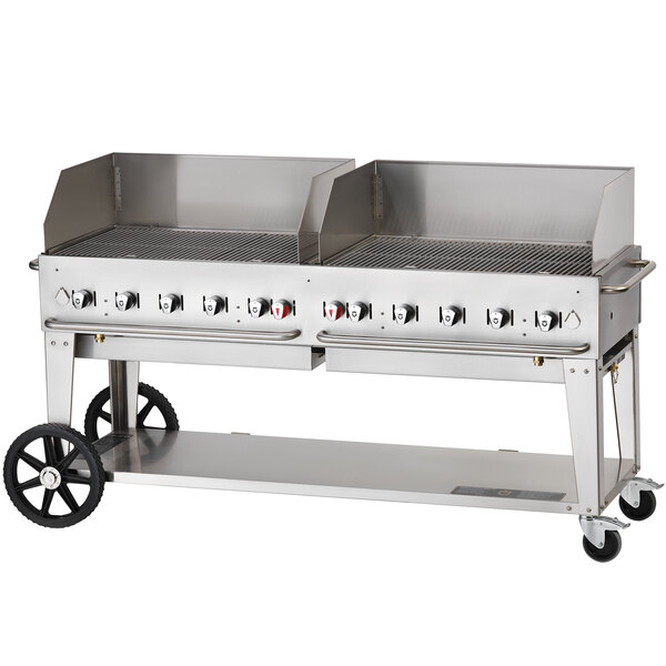 Crown Verity MCB-72WGP Liquid Propane 72" Mobile Outdoor Grill with Wind Guard Package
