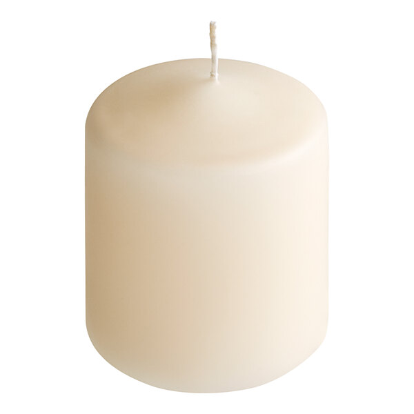 Hollowick 3" Ivory Wax Pillar Candle - 12/Case