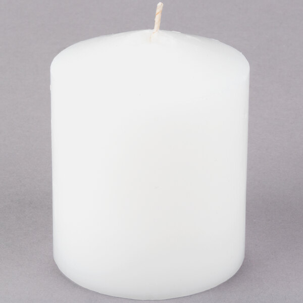 Hollowick 3" White Wax Pillar Candle 12/Case
