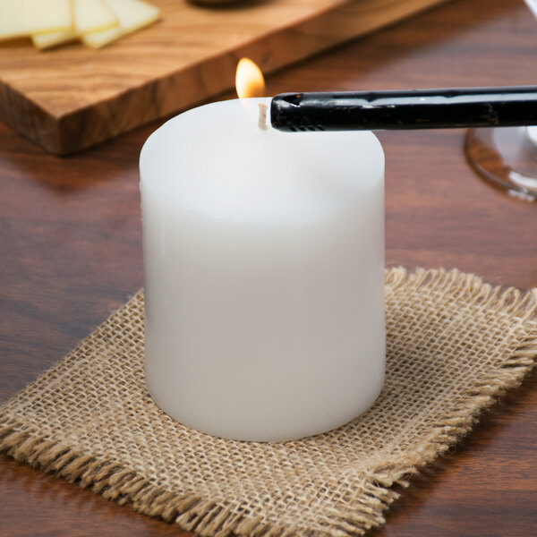 Hollowick 3" White Wax Pillar Candle 12/Case