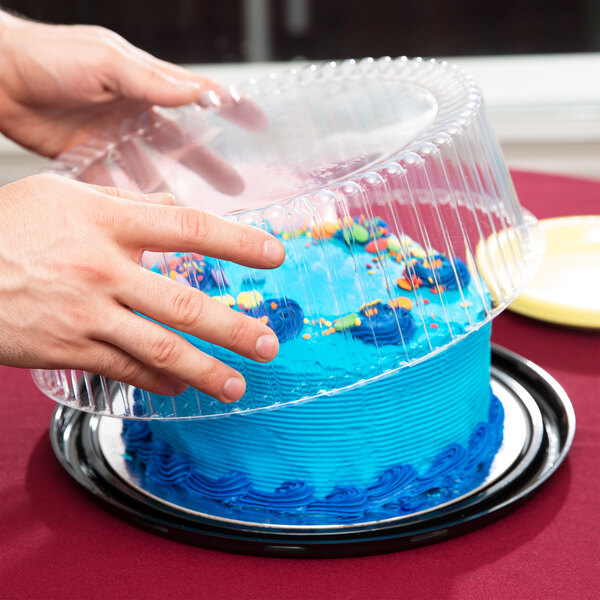 D&W Fine Pack Plastic Cake Container w/ Lid - 80/Case