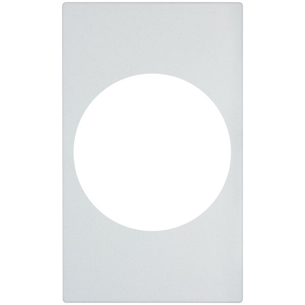 A white rectangular object with a circle in the middle.