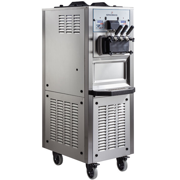 Commercial Ice Cream Machine with Two 12L Hoppers Soft Serve Machine with 3  Flavors Commercial Ice Cream Maker 2450W Compressor Soft Ice Cream Machine
