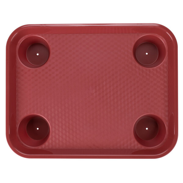 GET FT20R 14" x 17" Ambidextrous Polypropylene Red Fast Food Tray