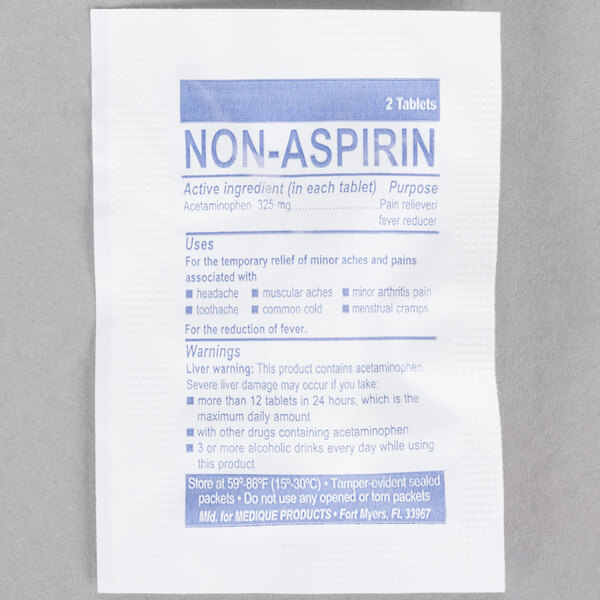 MediFirst 80348 NonAspirin Acetaminophen Tablets 250/Box
