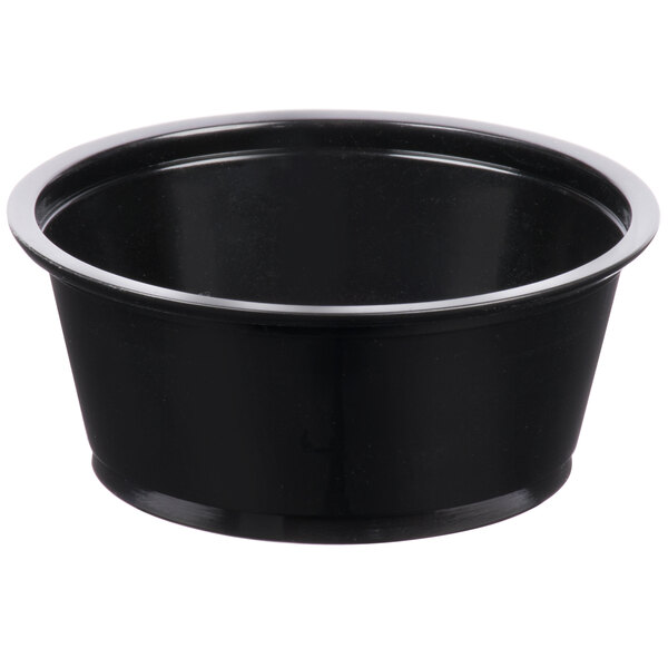 Choice 3.25 oz. Black Plastic Souffle Cup / Portion Cup 2500/Case