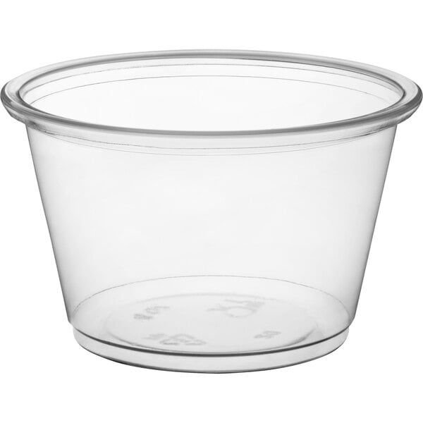 100 Sets TashiBox 4 oz Plastic Cups/Disposable Portion Cups/Souffle Cups with Lids 