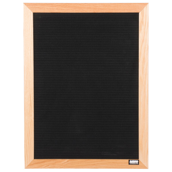 Aarco AOFD2418L 24" x 18" Black Felt Open Face Vertical Indoor Message