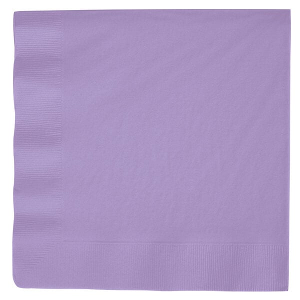 A Luscious Lavender purple paper dinner napkin with a white background.