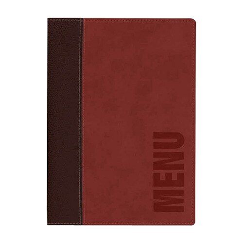 4.5" x 6.625", Burgundy 5 Pack Menu Covers,Table Tents Faux Leather 