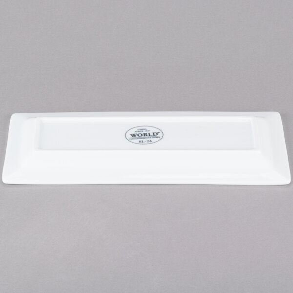 Libbey Slate 10 1/2" x 4 3/8" Ultra Bright White Wide Rim Rectangular ...