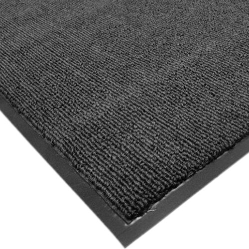 A close-up of a Cactus Mat charcoal carpet with a black border.