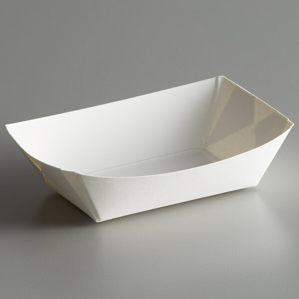 25 4 oz. White Customizable Paper Food Tray 1000/Case