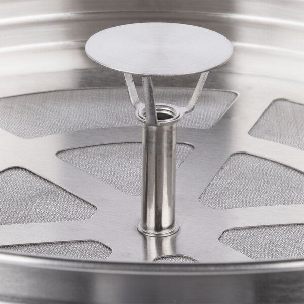 A metal Avantco Brew Basket with holes in it.