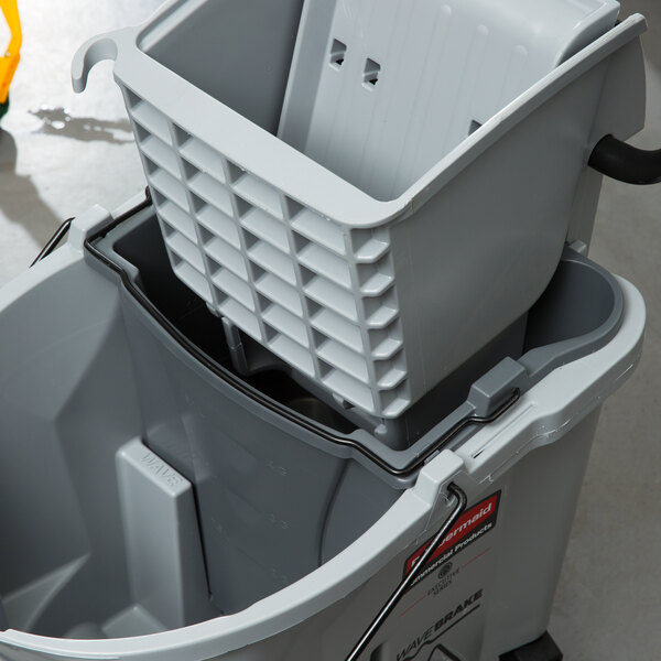 Rubbermaid 1863900 Executive WaveBrake® 18 Qt. Gray Dirty Water Mop Bucket