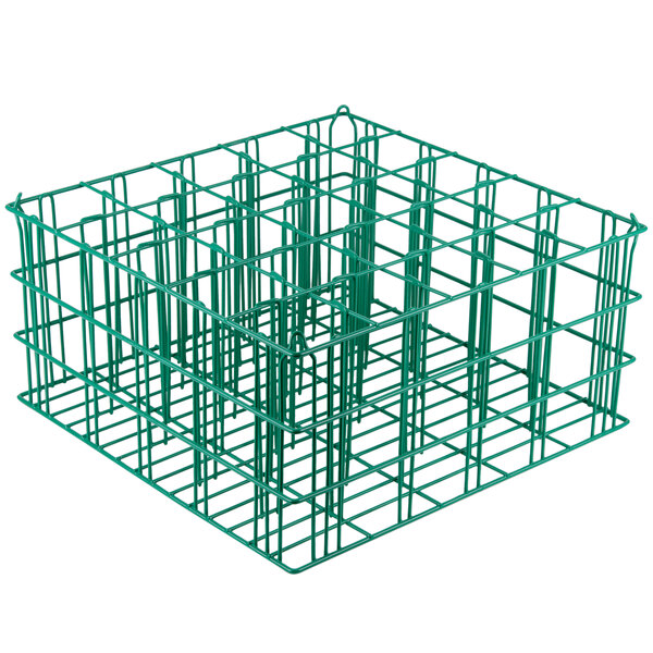 Microwire 25 Compartment Catering Glassware Basket - 3 1/2" x 3 1/2" x 8" Compartments