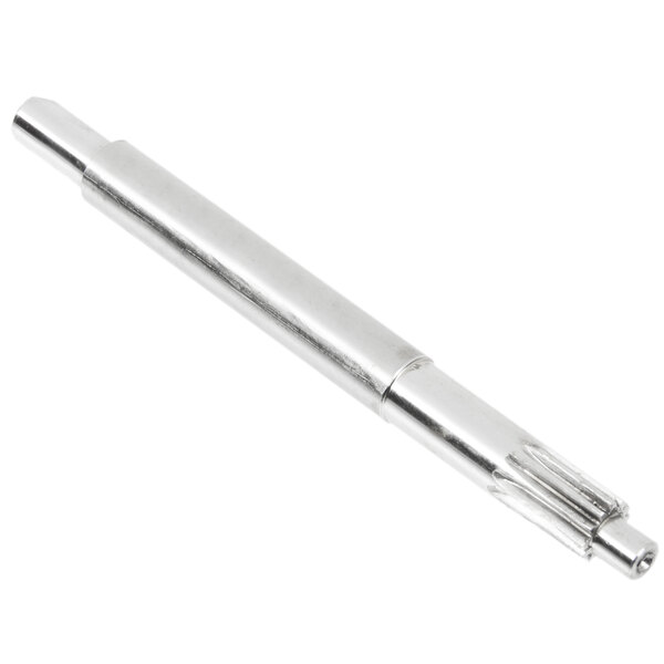 A silver metal Noble Products drive shaft with a long cylindrical end.