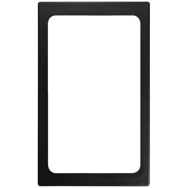 A black rectangular adapter plate with a white background.