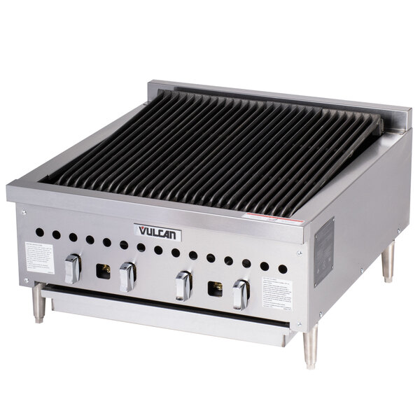 A Vulcan stainless steel natural gas radiant charbroiler on a counter.
