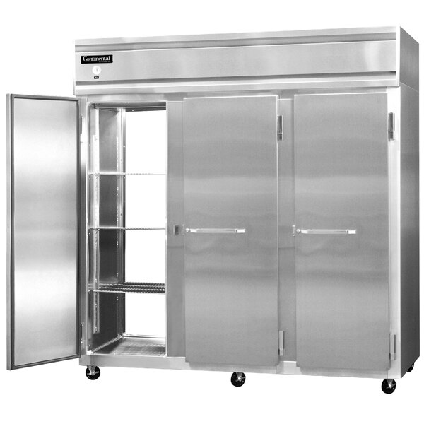 A Continental Refrigerator pass-through refrigerator with two solid doors.