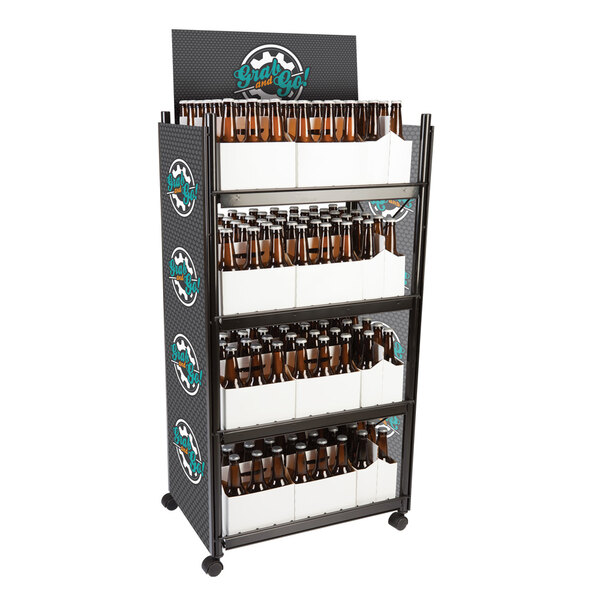 IRP WR012 4Shelf Beer and 6Pack Display Rack 23" x 16 1/2" x 52"