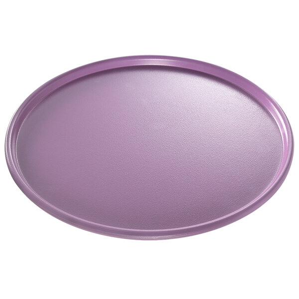 A purple round Chicago Metallic pizza pan on a white background.