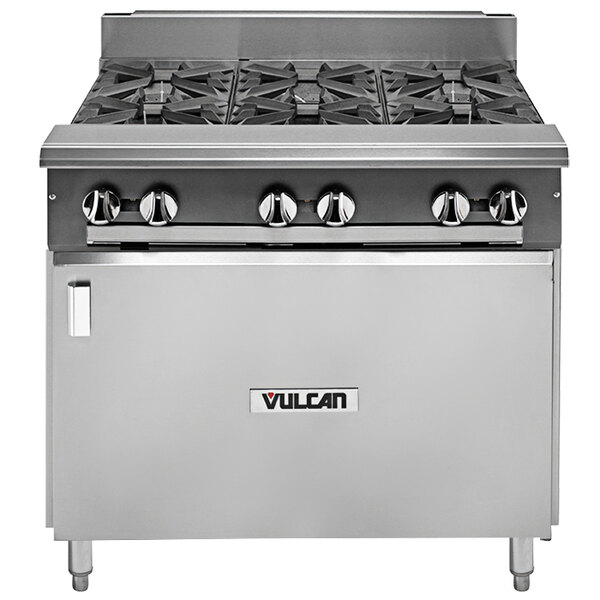 Vulcan V6B36BNAT V Series Natural Gas 6 Burner 36" HeavyDuty Range with Base 198,000 BTU