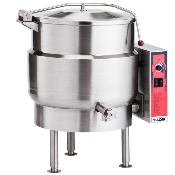 Vulcan K60EL 60 Gallon Stationary 2/3 Steam Jacketed Electric Kettle - 208V, 3 Phase, 18 kW