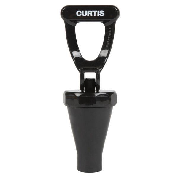 A black plastic clip with white text that says "Curtis"