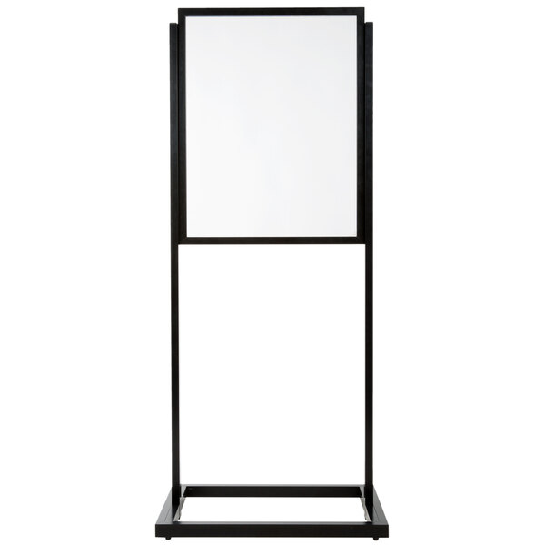 Aarco BPH1BK Boaster 24 1/2" x 63" Black Double Sided Freestanding