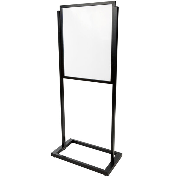 Aarco BPH1BK Boaster 24 1/2" x 63" Black Double Sided Freestanding