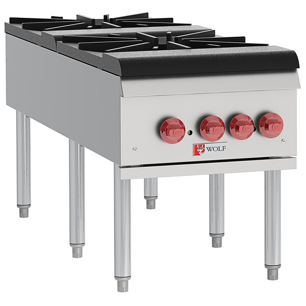 Wolf WSPR2FNAT Natural Gas 2 Burner Countertop Stock Pot Range