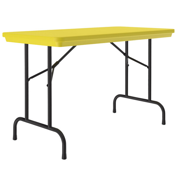 Correll R-Series 24″ x 48″ Yellow Plastic Folding Table