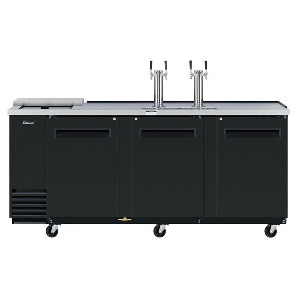 Turbo Air TCB4SBN (2) Double Tap Club Top Kegerator Beer Dispenser