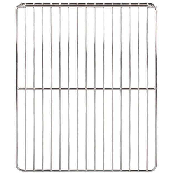 A Cooking Performance Group stainless steel oven rack with a metal grid.
