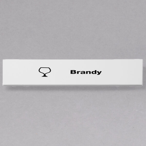A white rectangular ID clip with black text that says "Brandy"