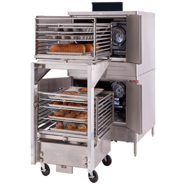 Blodgett ZEPHAIRE-100-E-208/1 Double Deck Full Size Standard Depth Roll-In Electric Convection Oven - 208V, 1 Phase, 22 kW