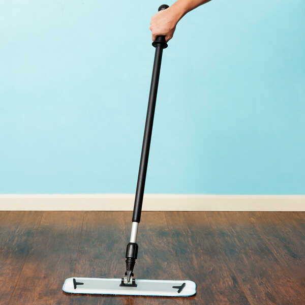 Lavex 18" Microfiber Wet / Dry Mop Kit with 12 Blue Pads