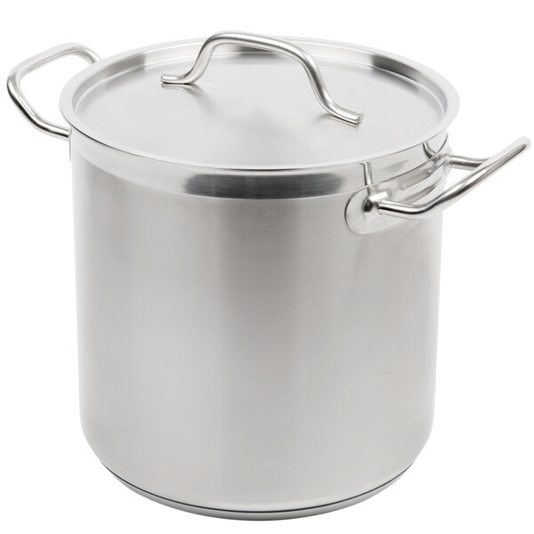Gourmet Edge Stock Pot - Stainless Steel Cooking Pot with Lid, Silver- 20 Quart