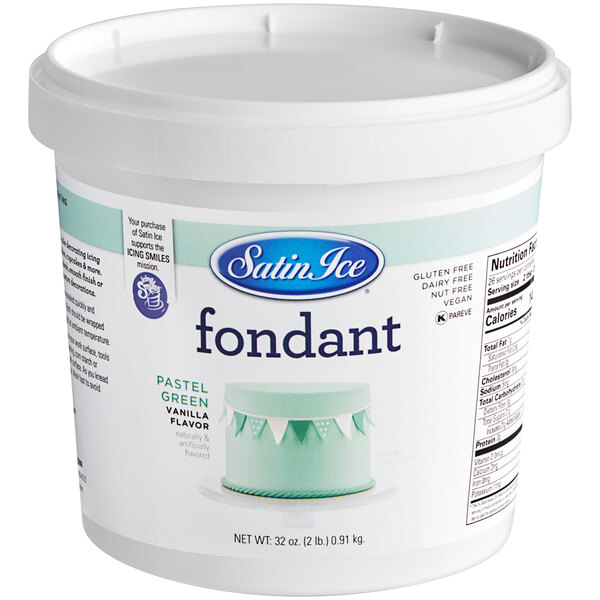 Satin Ice 2 lb. Pastel Green Vanilla Rolled Fondant Icing