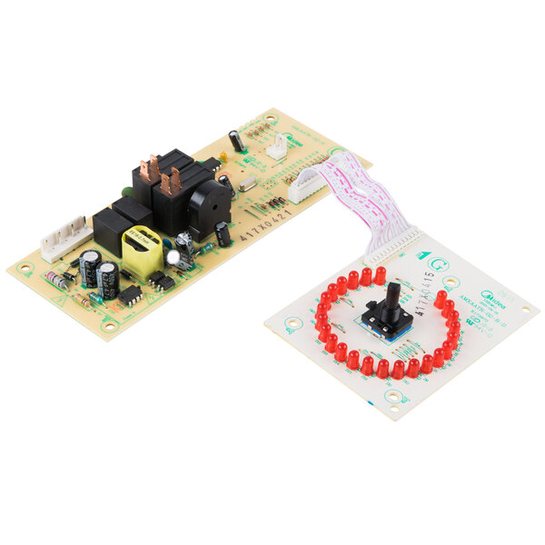 A close-up of a Solwave PCB board with a small circuit.